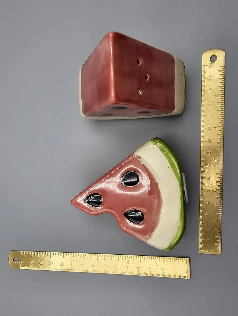 Ceramic Watermelon Slice Salt and Pepper Shakers